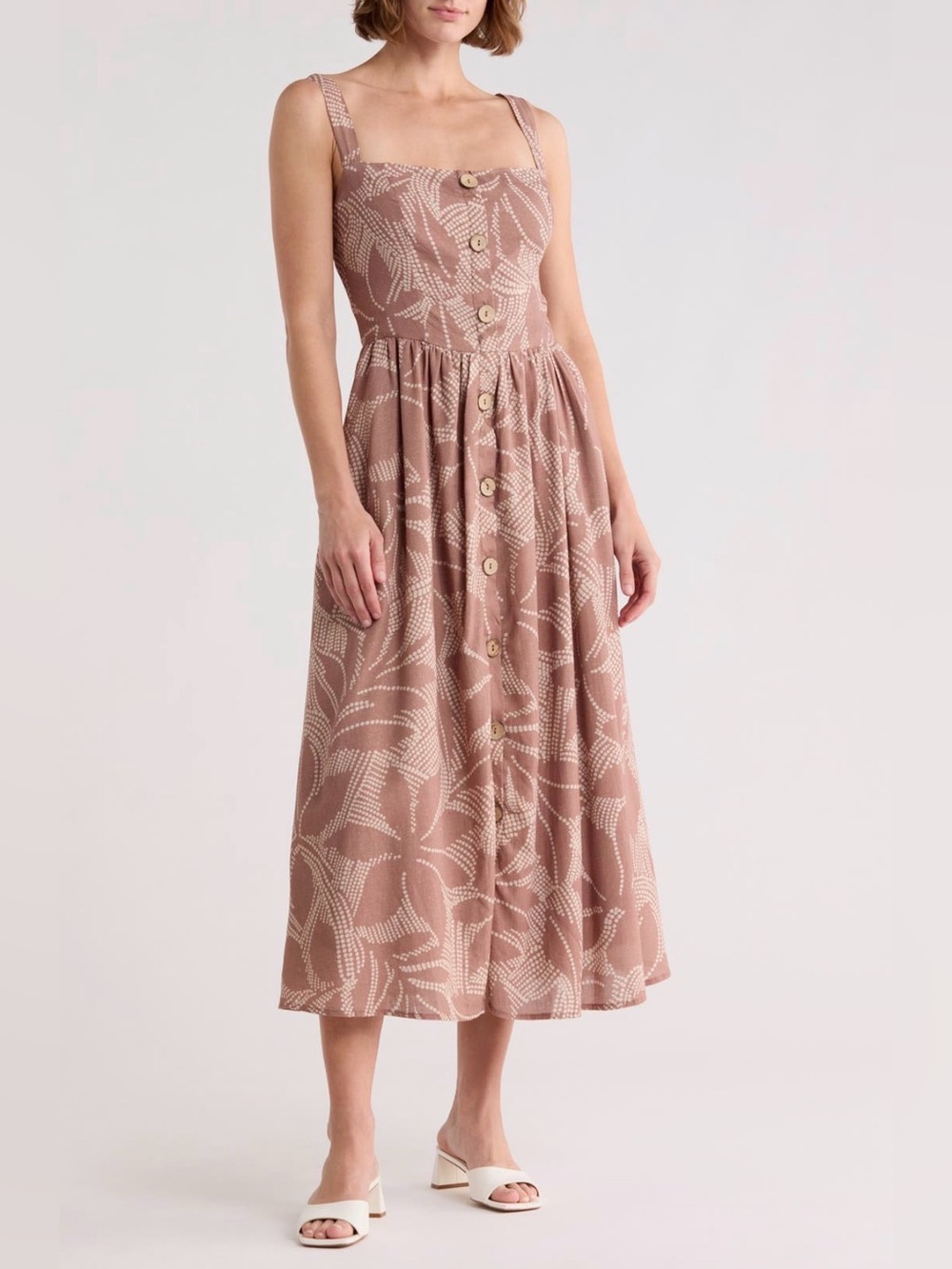 Hutch Peterson Midi Dress Womens XL Linen Blend NWT